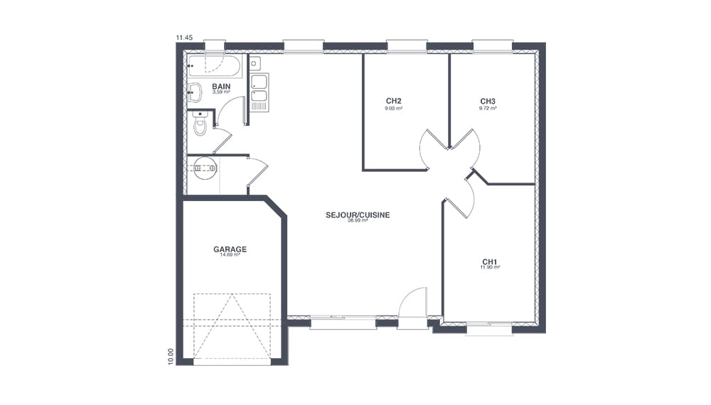 Plan Rez-de-chaussée Montargoises Tiny