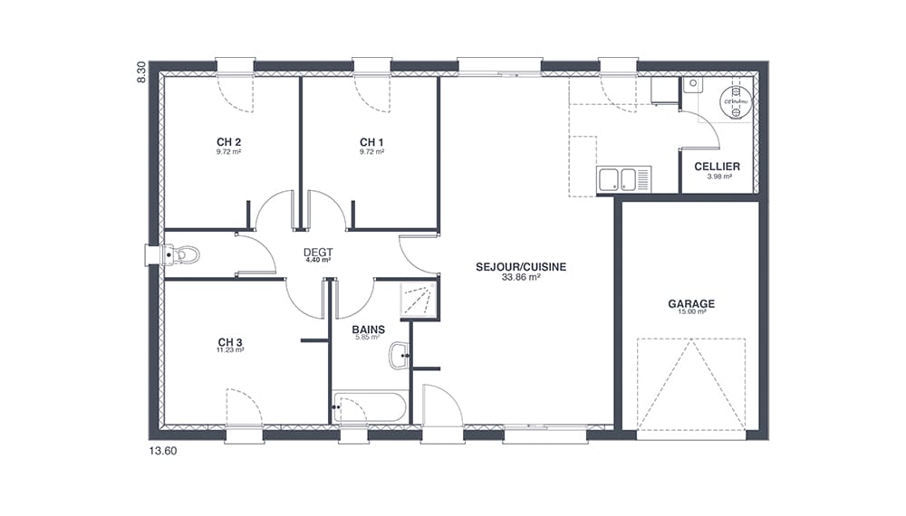 Plan Rez-de-chaussée Montargoises Cosy
